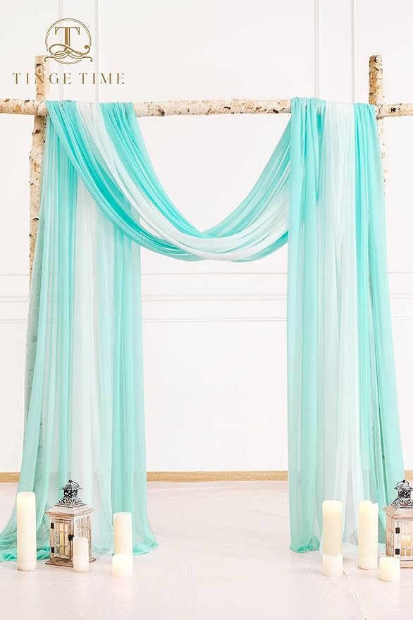 TINGE TIME 3 Panels Wedding Arch Draping Fabric, Wedding Arch Drapes - Image 3
