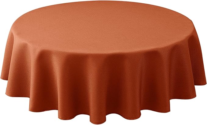 Biscaynebay Fall Tablecloth Textured Fabric Round Table Cloth 60" by Biscaynebay