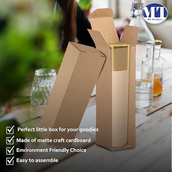 MT Products Tuck Top Kraft Paperboard Gift Box 2" x 2" x 7" - Image 5
