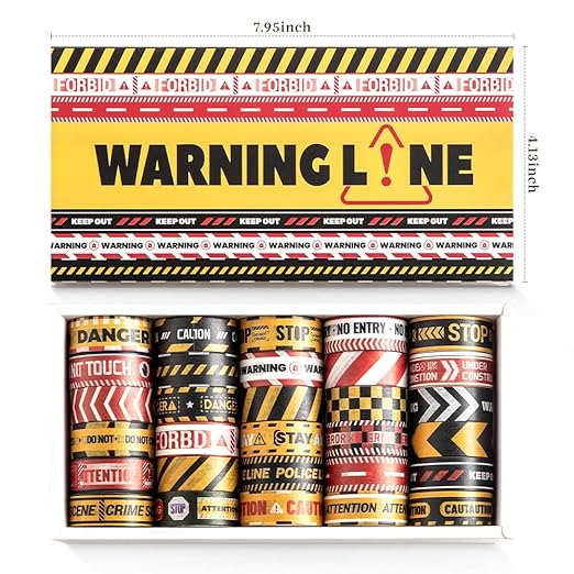 30 Rolls Warning line Theme Washi Tape Set, Writable Decorative Tapes - Image 9