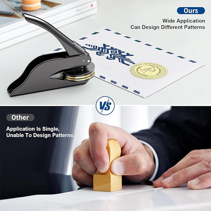 Book Embosser Personalized Custom Embosser Stamp Your Own Text or Logo Design - Image 6