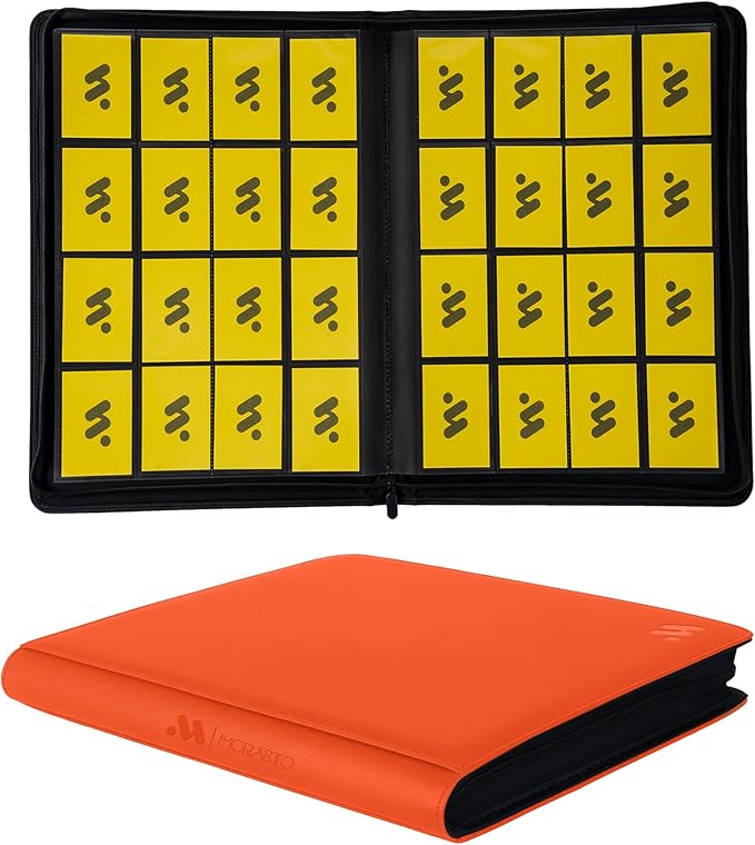 Premium 1000+ Pockets Card Binder, 16 Pockets Card Binder Ringless Side Loading by MORABTO