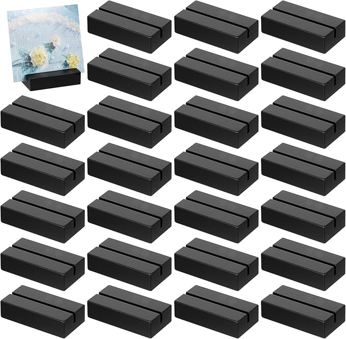 Giantree 24 Pcs Black Wood Place Card Holders, Table Number Holder Stands Name by Giantree