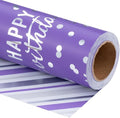 LeZakaa Purple Birthday Wrapping Paper Roll by LeZakaa
