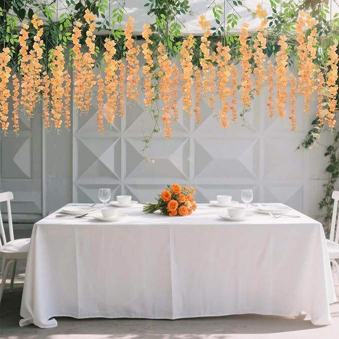 24 Pack Wisteria Hanging Artificial Fall Flowers Fake Flowers Ratta Hanging - Image 5