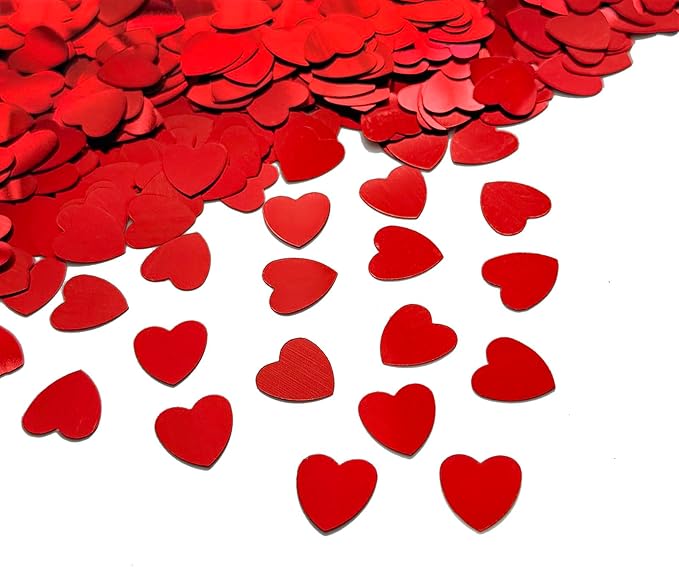 Red Heart Confetti – Shiny Foil Heart Table Scatter by Unknown