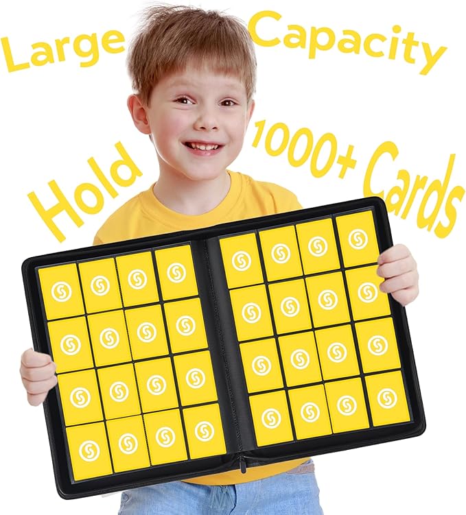 1000+ Pockets Trading Card Binder, Premium 16 Pocket Card Binder, Ringless Side - Image 2