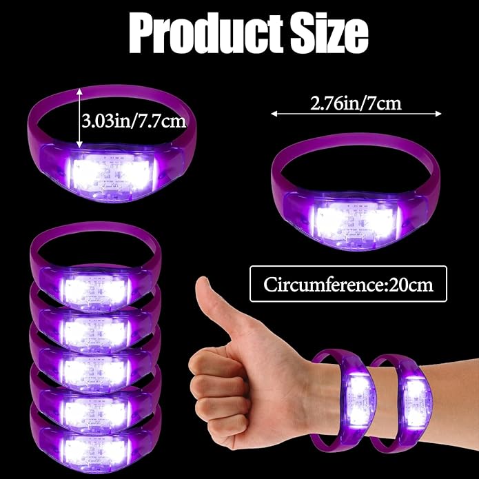 100 Pcs LED Bracelets Sound Activated - Image 5