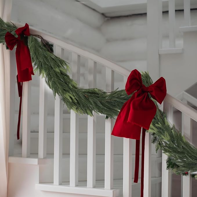 MAKHOT 1-Piece 5.6Ft Artificial Pine Needle Garland, Real Touch Winter Pine - Image 7
