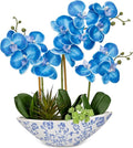 Briful Blue Orchid Fake Flowers 17in Artificial Orchid Silk Flowers in Blue and by Briful