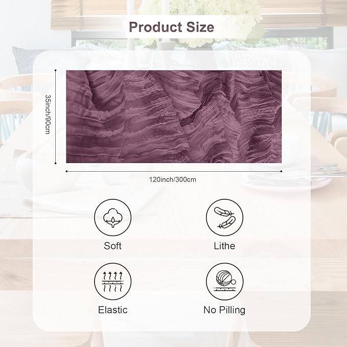 6 Pack Dusty Purple Cheesecloth Table Runner 35x120 Inch 10Ft Rustic Gauze - Image 4