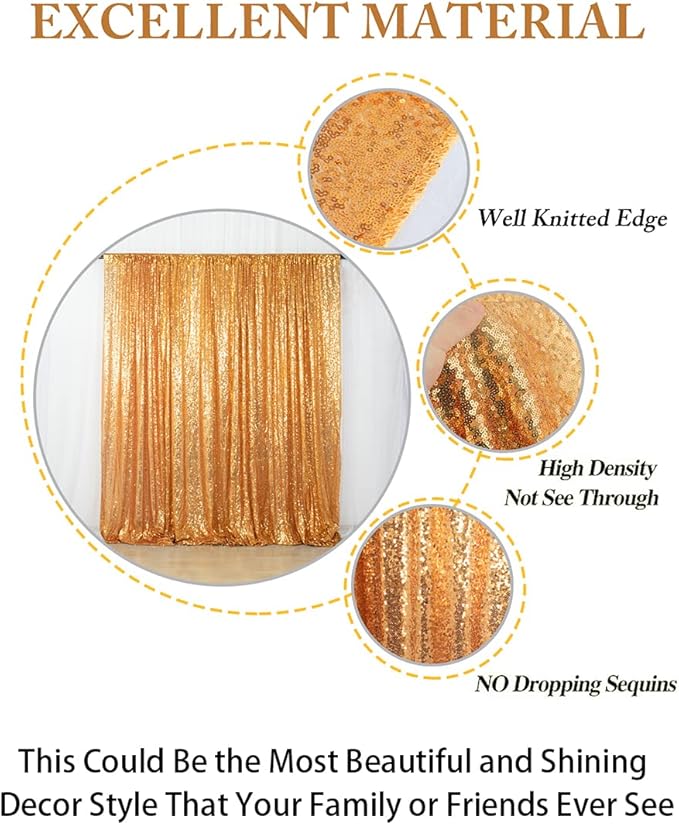 ShinyBeauty Gold Sequin-Backdrop-20FTx10FT Sequin Fabric Backdrop - Image 5