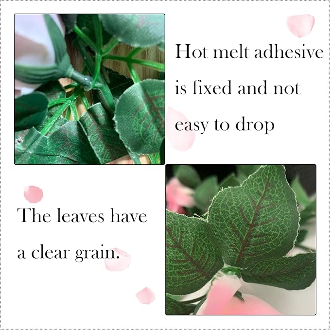 2 Pack Artificial Rose Vine Garland Fake Roses Flowers Plants Vines Hanging - Image 5
