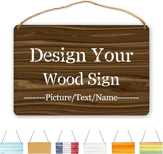 Personalized Wood Board Hanging Door Sign, Custom Welcome Sign Add Your Design by sophiehome