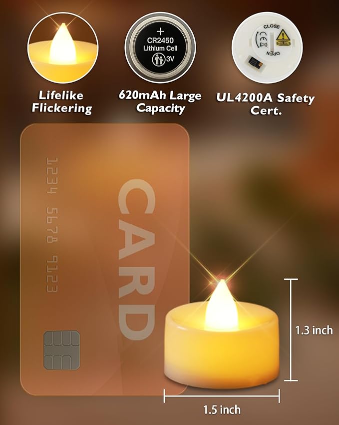 Homemory 12pcs Flameless LED Tea Lights - Image 2