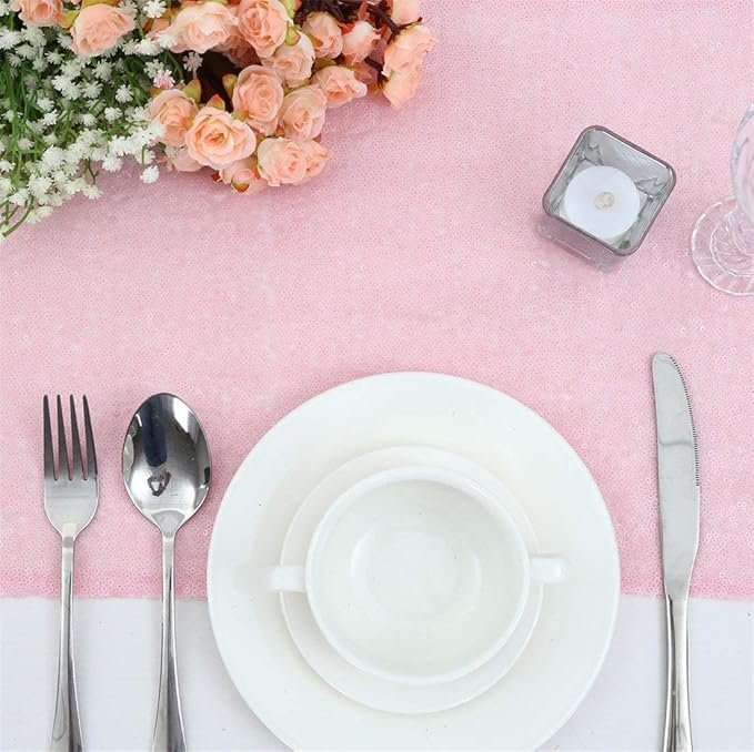 Pink Table Runner 10 Packs 12x72 Inches Sequin Glitter Table Runners - Image 3