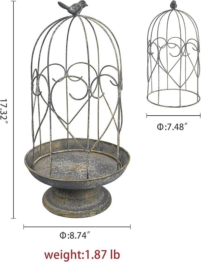 Rustic Farmhouse Metal Planter Holder Vintage Birdcage Candle Holder Distressed - Image 6