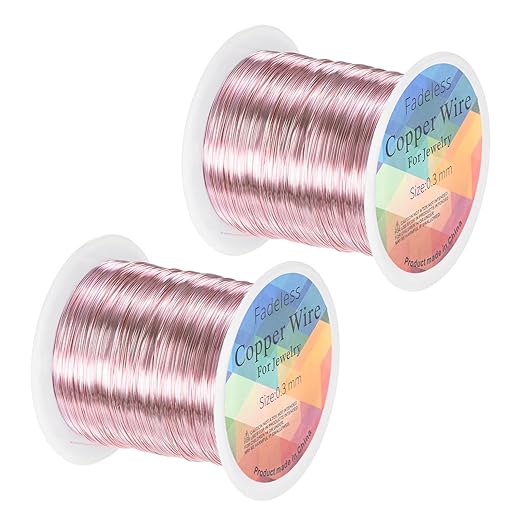 2-Rolls 0.3mm Jewelry Wire, 28 Gauge 328FT Craft Wire Copper Beading Wire by MMETERXITY