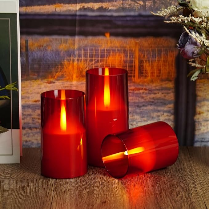 Flameless LED Candles, Upgraded Realistic Flickering Flame Pillar Battery - Image 5