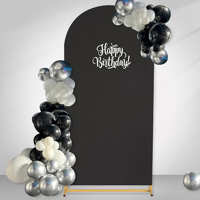 Black Arch Backdrop Cover 2.2ft x 5ft Fitted Spandex Arch Cover Balloon Arch by SoarDream
