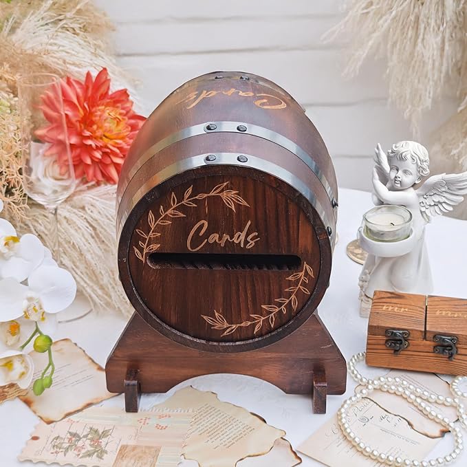 OurWarm Wooden Card Box for Wedding, Vintage Gift Card Box - Image 7