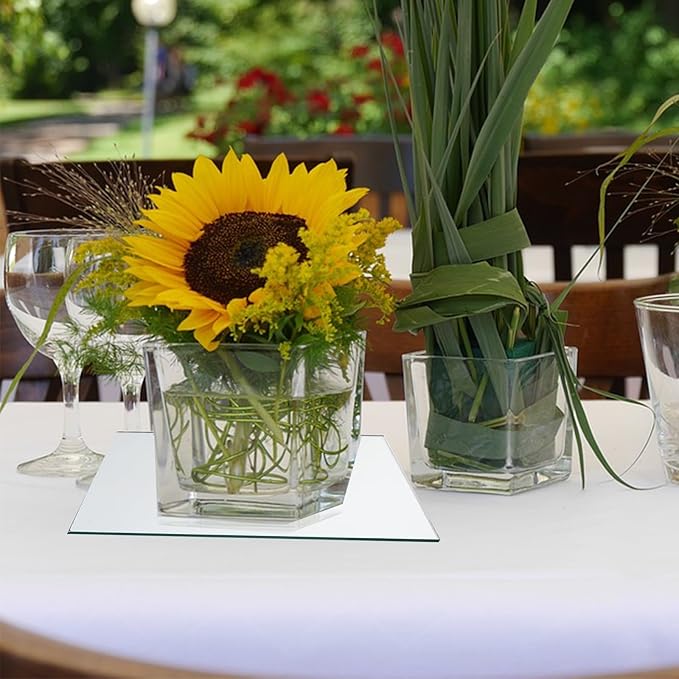 12 Pack Square Mirror Tray, 10 Inch Glass Centerpiece - Image 5