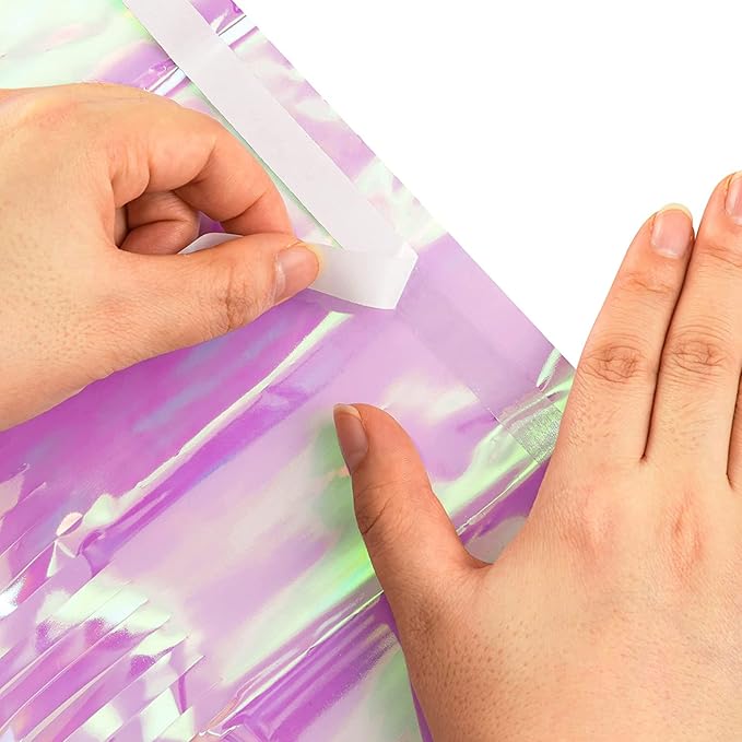 BRAVESHINE Clear Purple Party Decorations Iridescent Foil Curtain - Image 8