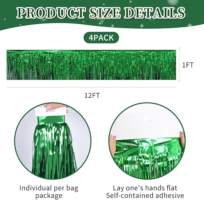 Green Christmas Decorations Tinsel Garland Parade Float Decorations - Image 6