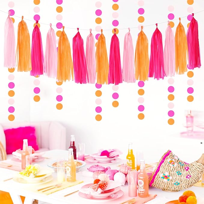 Hot-Pink Burnt-Orange Fall Party Decorations - Image 7