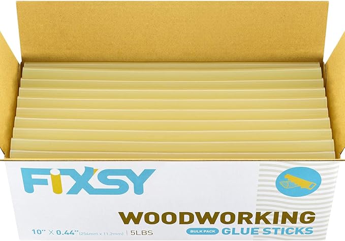 FIXSY Hot Glue Gun Sticks Woodworking, Full Size 10" Long x .44" Diameter 7/16 by FIXSY+Hot+Glue