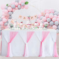 Suppromo 9ft Pink Tulle Table Skirts by Suppromo