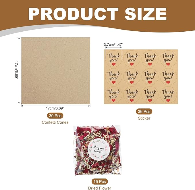 PATIKIL Dried Flower Confetti Cones - Image 2