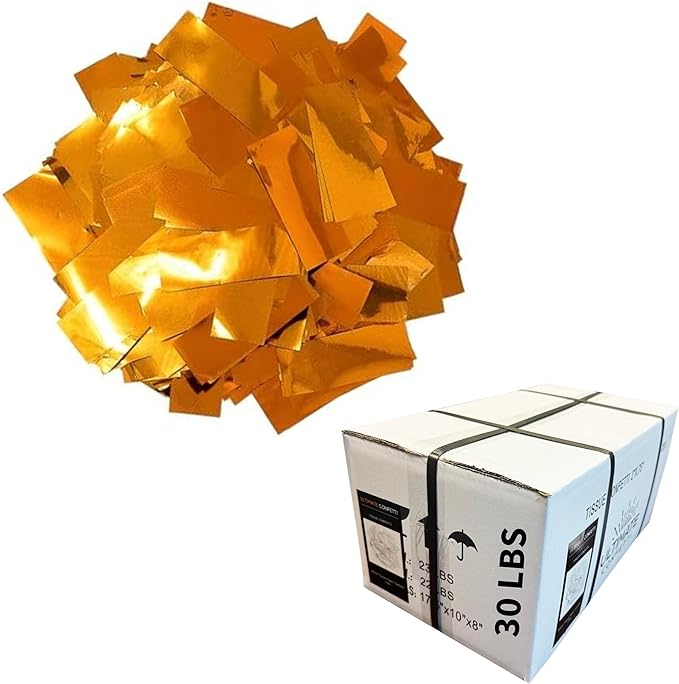 Ultimate Confetti, Rectangular Orange Mylar Shiny Foil Metallic Confetti by UltimateConfetti
