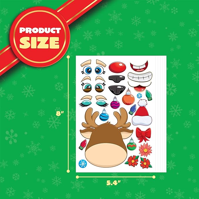 JOYIN 24 Pcs Christmas Make-a-face Stickers, Make Your Own Characters Mix and - Image 7