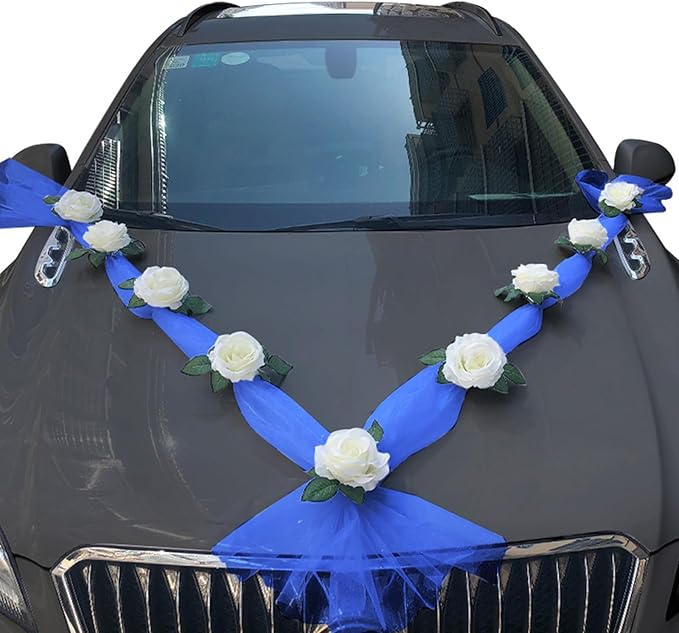 Wedding Car Flower Decoration, Just Married Automotive Ornament Accessores by CusDusk