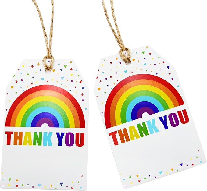 100Pcs Rainbow Heart Gift Tags by ASYEHJNR