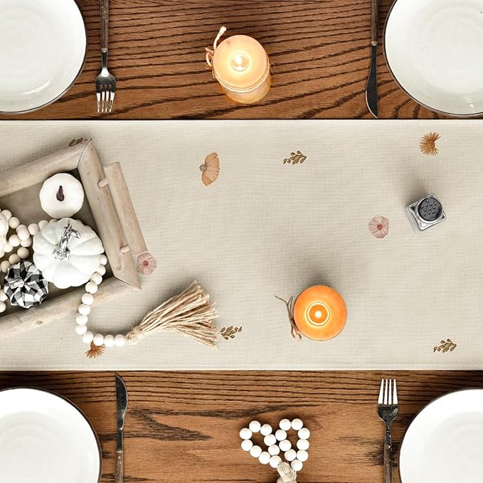 Artoid Mode Wild Flowers Grasses Floral Fall Table Runner, Seasonal Autumn - Image 7