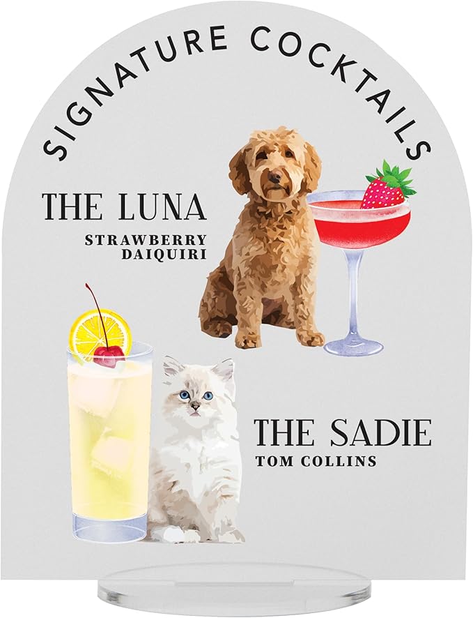 Pet Signature Drink Wedding Signs by Elation+Factory+Co.