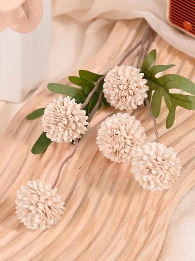 Waipfaru 10pcs Fake Silk Pompon Mum Artificial Flowers, Bulk Faux Mini - Image 5