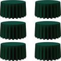 BRILLMAX 6 Pack Hunter Green Round Tablecloths 120 Inch by BRILLMAX