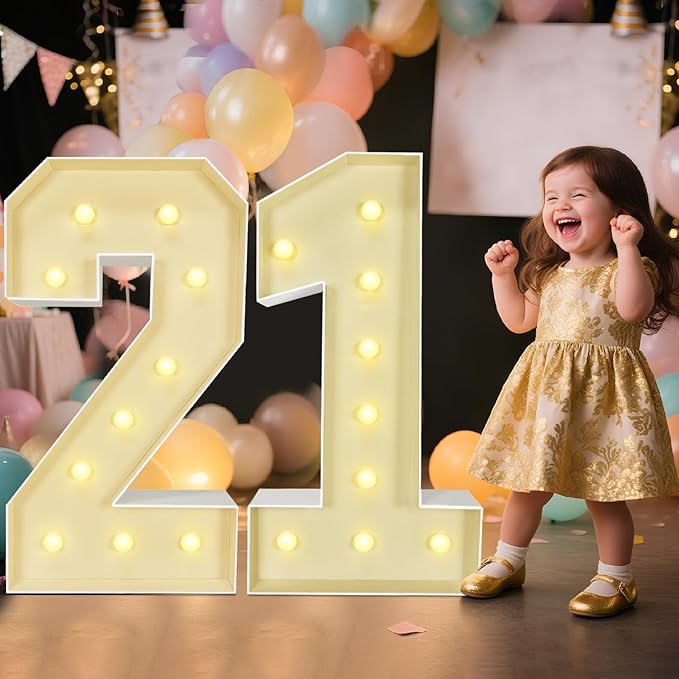 Marquee Light Up Numbers: 3FT Large Decorative Letters Signs by Unknown