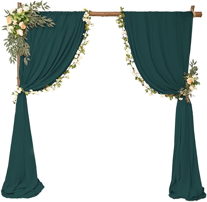 4 Panels Wedding Arch Draping Fabric 28" x 20 Ft Chiffon Wedding Arch Drapes - Image 2