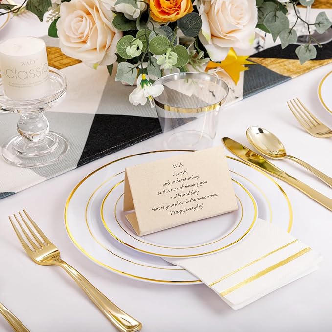 NOCCUR 700PCS Gold Plastic Plates - Image 4