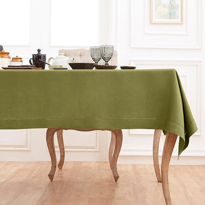 Solino Home Linen Avocado Green Tablecloth 60 x 108 Inch - Image 3