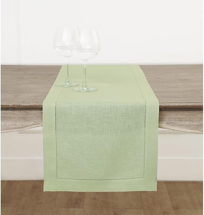 Solino Home Linen Sage Green Table Runner 132 Inches Long by SolinoHome