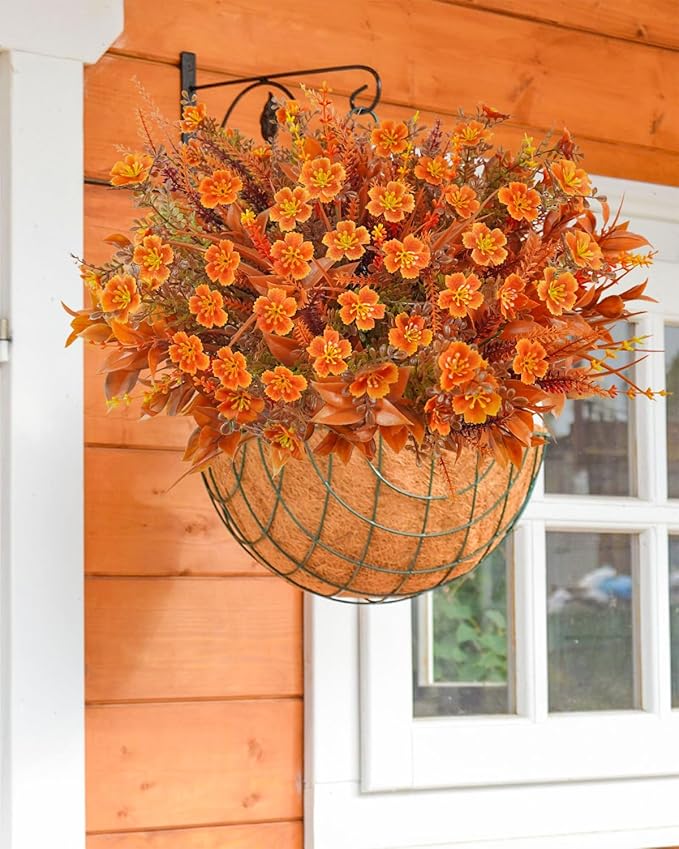 40 Pcs Artificial Fall Flowers Outdoor Faux Fall Plants UV Resistant Fall - Image 7