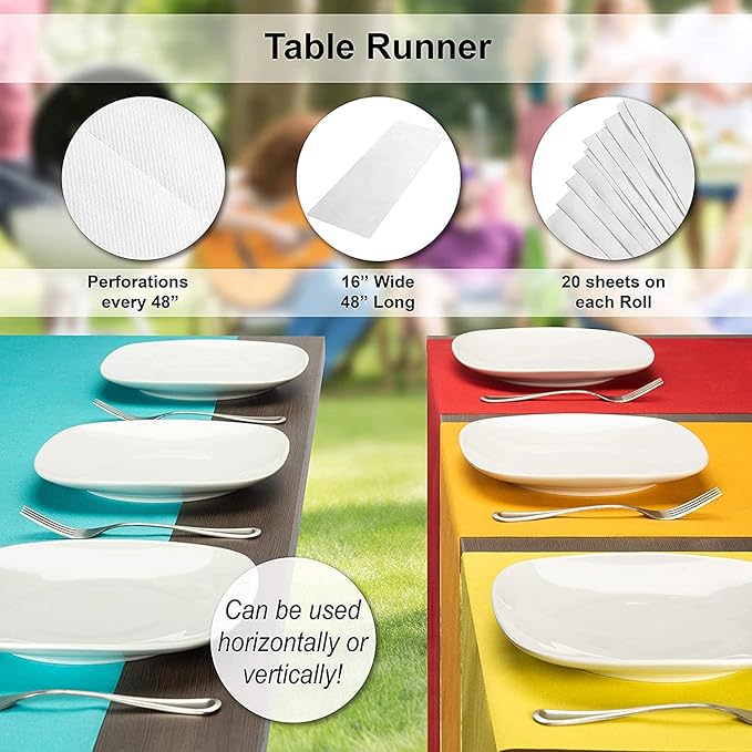 American Homestead Paper Table Runner Roll - 78 ft. Disposable Linen-Like Table - Image 3