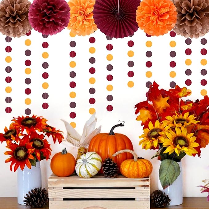 Boho Baby-Shower Burgundy Brown-Orange Party-Decorations - Image 5