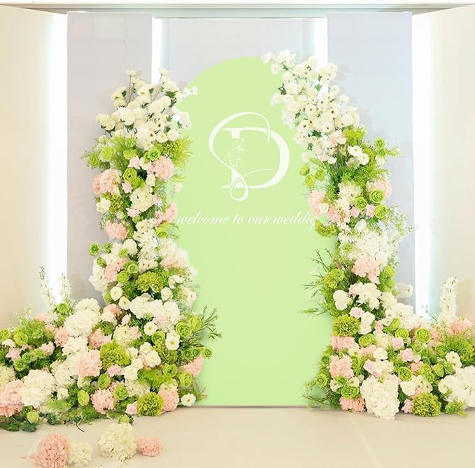 LEBENGURU Upgraded 6FT Wedding Arch Cover, Round Top Chiara Stand Covers - Image 2