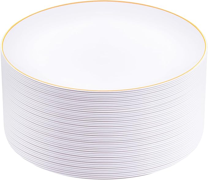 Festiva 50Pcs Gold Plastic Plates by Festiva